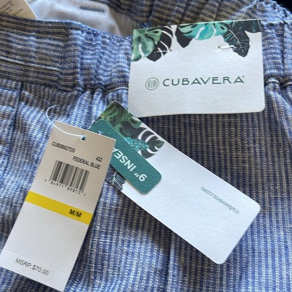 NWT Cubavera - blue & white pinstripe linen blend Bermuda shorts - size M - Picture 4 of 4